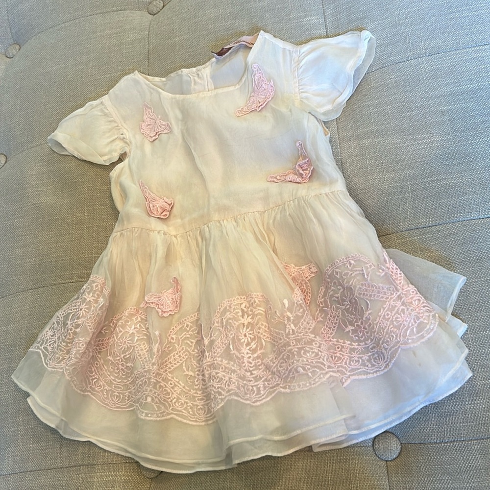 Miss Blumarine Baby Pink‎ Butterfly Dress 6 Months